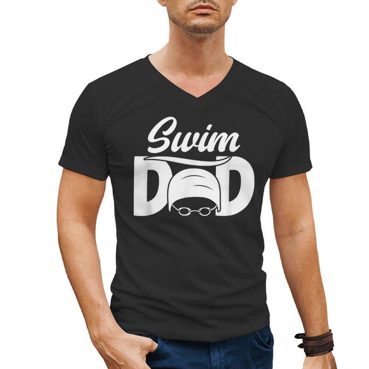 Swim Dad Proud Swimming Dad Of A Swimmer Dad Swim Father Men's V-Neck T-Shirt