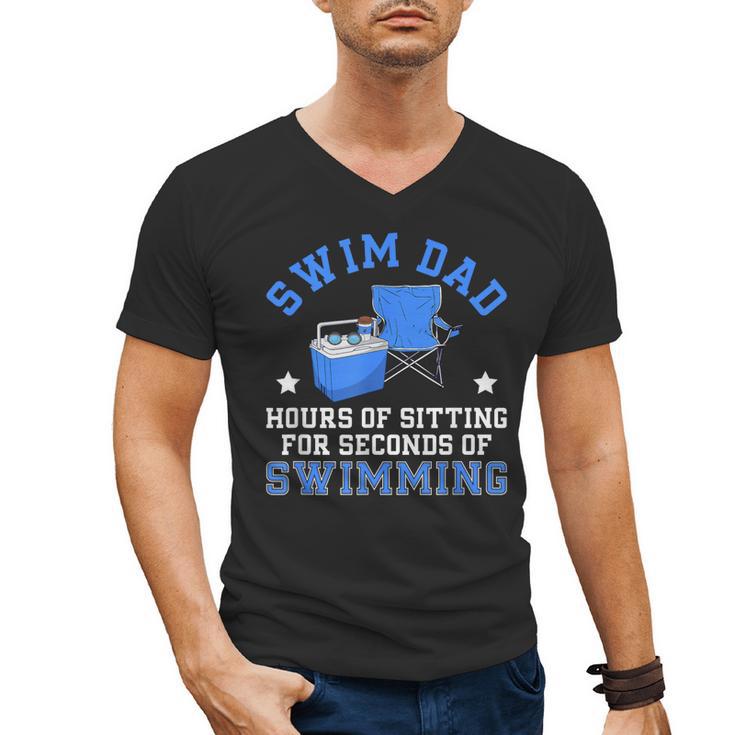 Swim Dad Of A Swimmer Dad Swim Father Swimming Dad Men's V-Neck T-Shirt