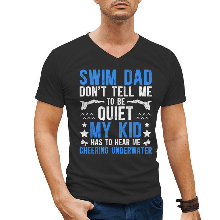 Swim Dad Swimming Dad Of A Swimmer Dad Swim Father Men's V-Neck T-Shirt
