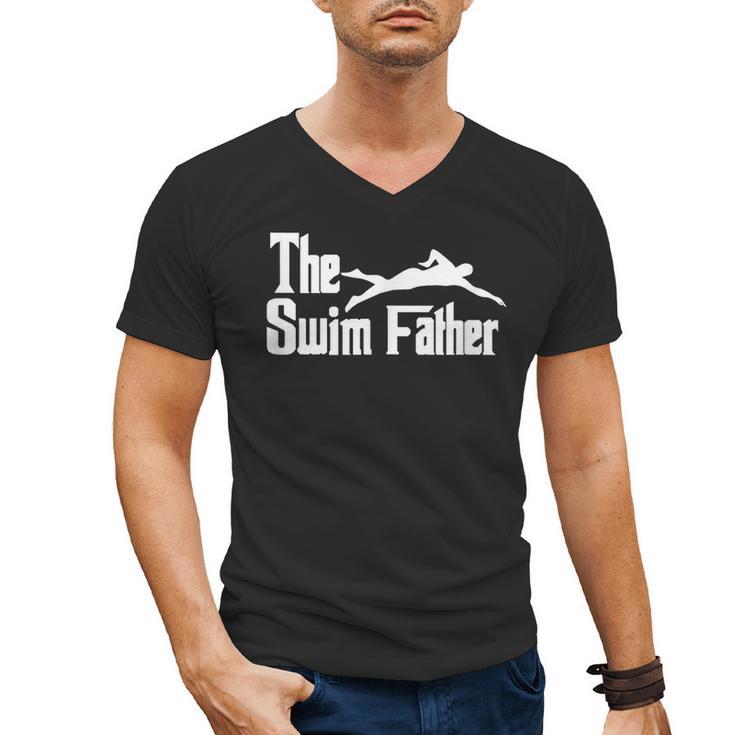 The Swim Father Swimming Dad Swimmer Men's V-Neck T-Shirt