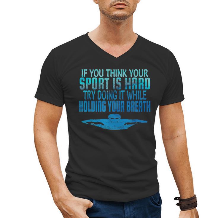 Swim Swimmer Tshirt Swimming Shirt Sport Practice Tee Men's V-Neck T-Shirt