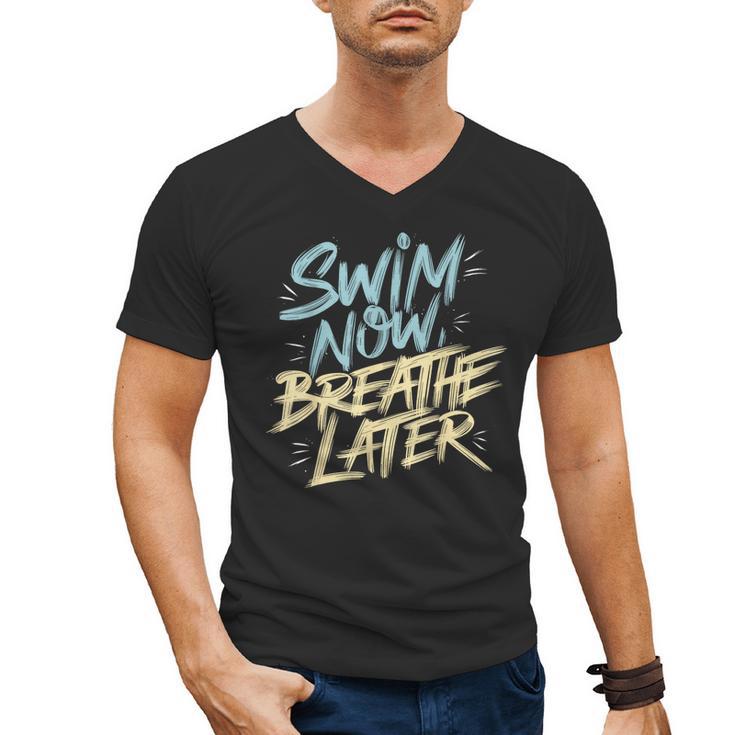 Swimmer Saying Swim Team Swimming Men's V-Neck T-Shirt