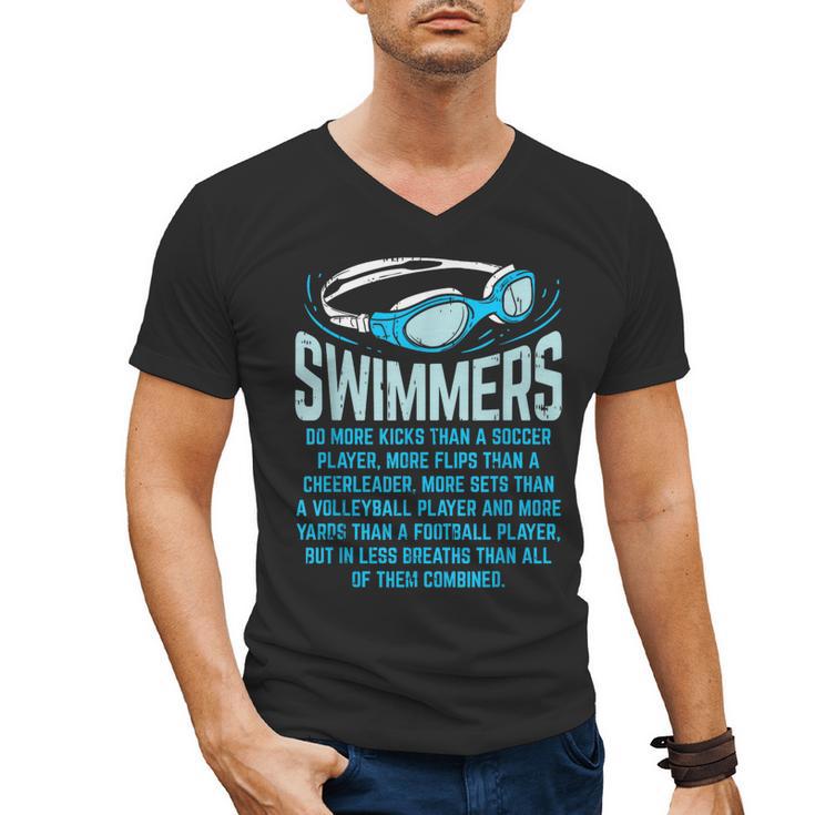 Swimmers Do More Kicks I For Swimming Lovers Men's V-Neck T-Shirt