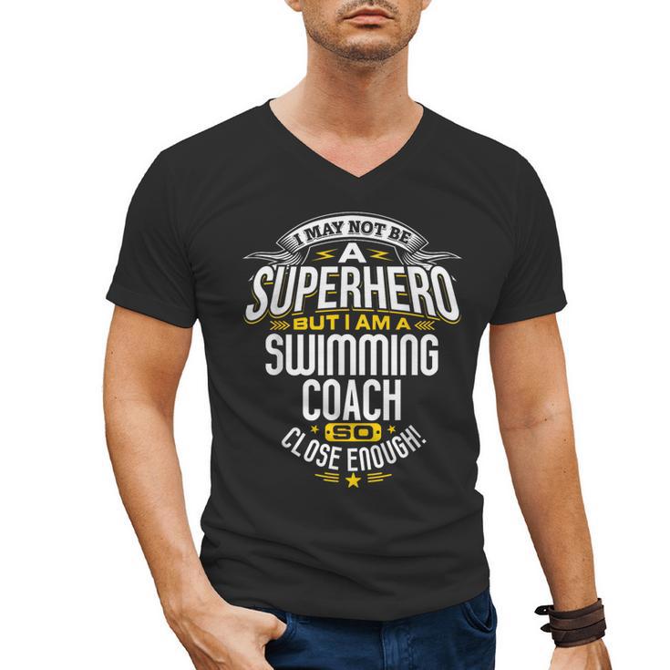 Swimming Coach TShirt Idea Superhero Swimming Shirt Men's V-Neck T-Shirt