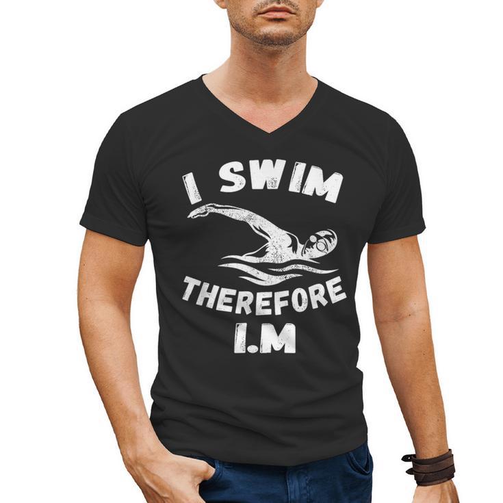 Swimming Competitive Freestyle Swim For Swimmer Men's V-Neck T-Shirt