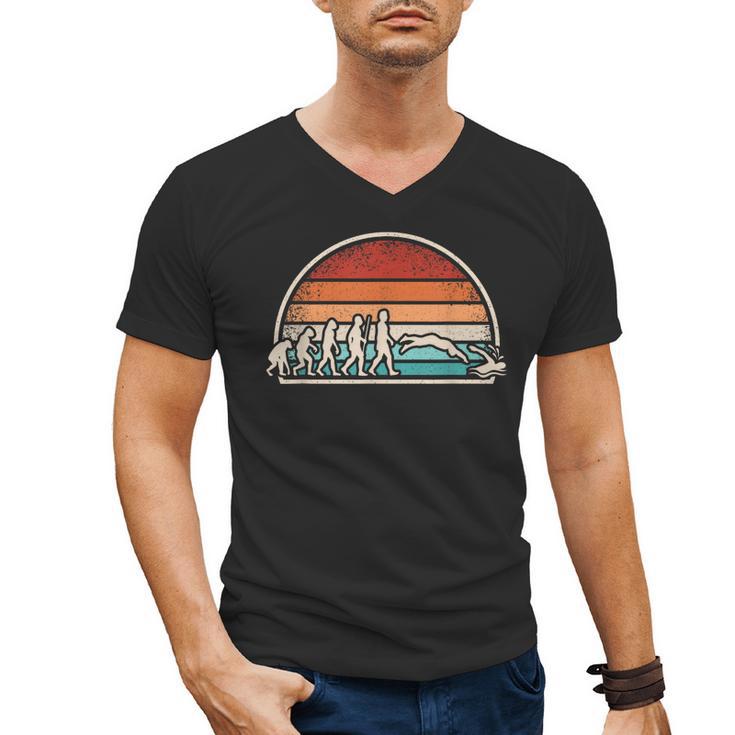 Swimming Evolution Retro Swim Swimmer Men Women Men's V-Neck T-Shirt