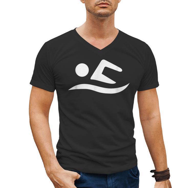 Swimming Silhouette Logo Men's V-Neck T-Shirt