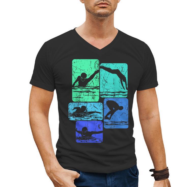 Swimming Swimmers Men's V-Neck T-Shirt