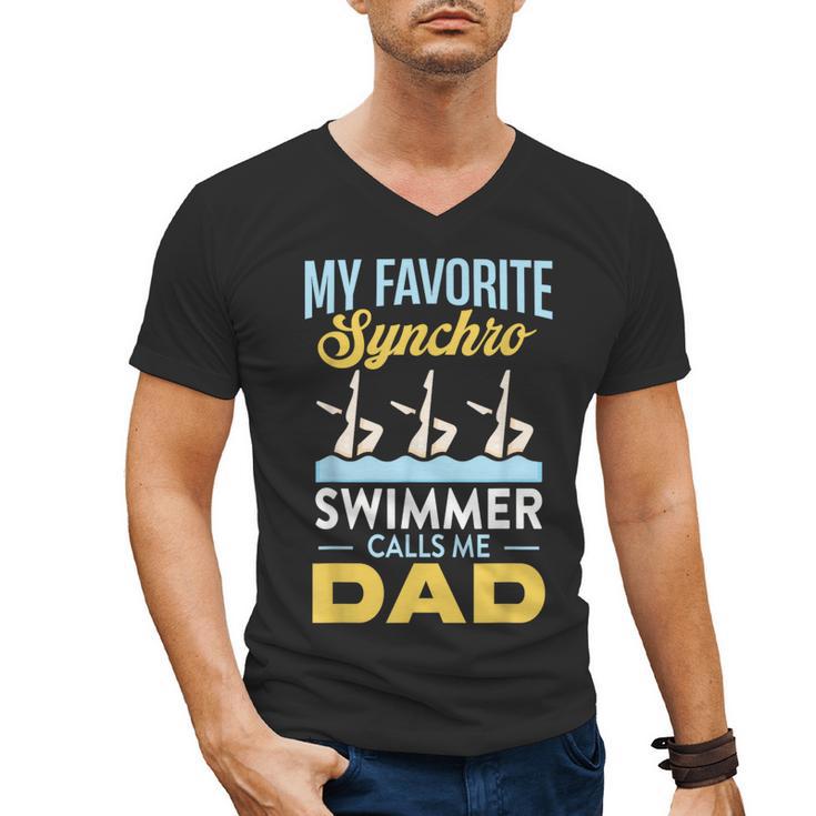 Synchronized Swimming Dad Favorite Synchro Swimmer Artistic Men's V-Neck T-Shirt