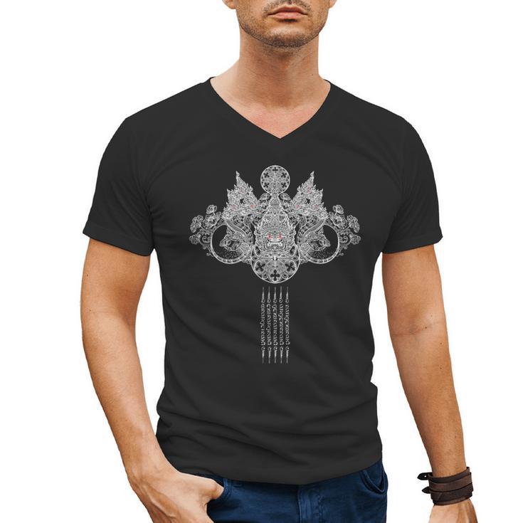 Thai Sak Yant Tattoo Muay Thai Art Men's V-Neck T-Shirt