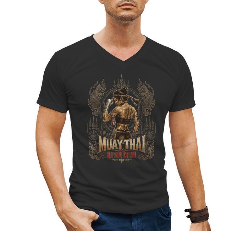 Vintage Muay Thai Chaiya Thai Boxing Fighter Style Men's V-Neck T-Shirt