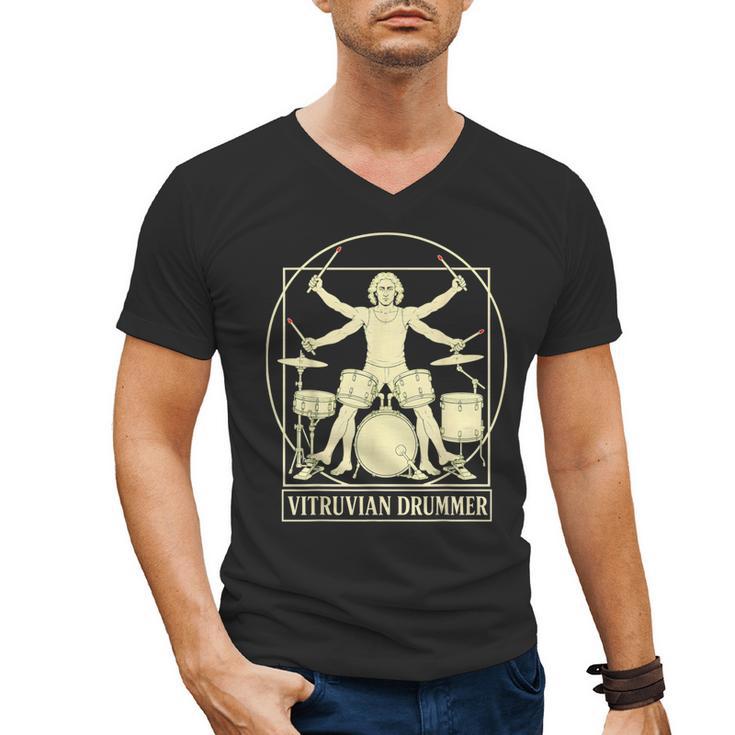 Vitruvian Drummer Drum Kit Music Lover Musician Men Men's V-Neck T-Shirt
