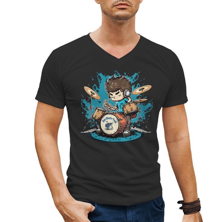 Women's Drum Set Drumming Drummers Drum Kits Music Men's V-Neck T-Shirt