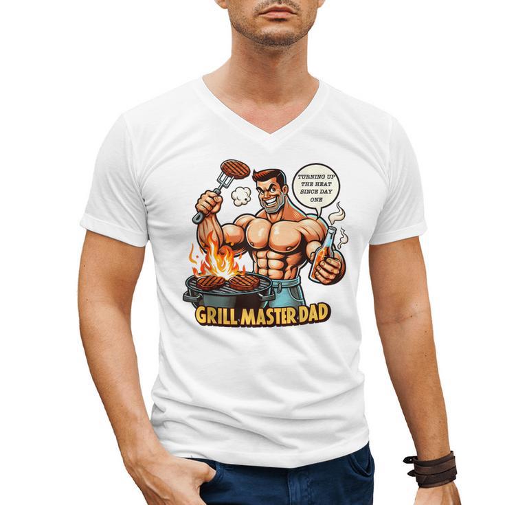 BBQ Dad Tee Grill Is Hot My Opinions Present Apparel Men's V-Neck T-Shirt