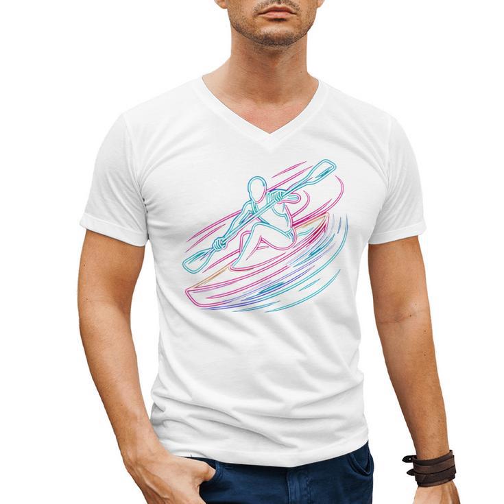 Canoe Canoeing Kayak Paddling Canoeist Men's V-Neck T-Shirt