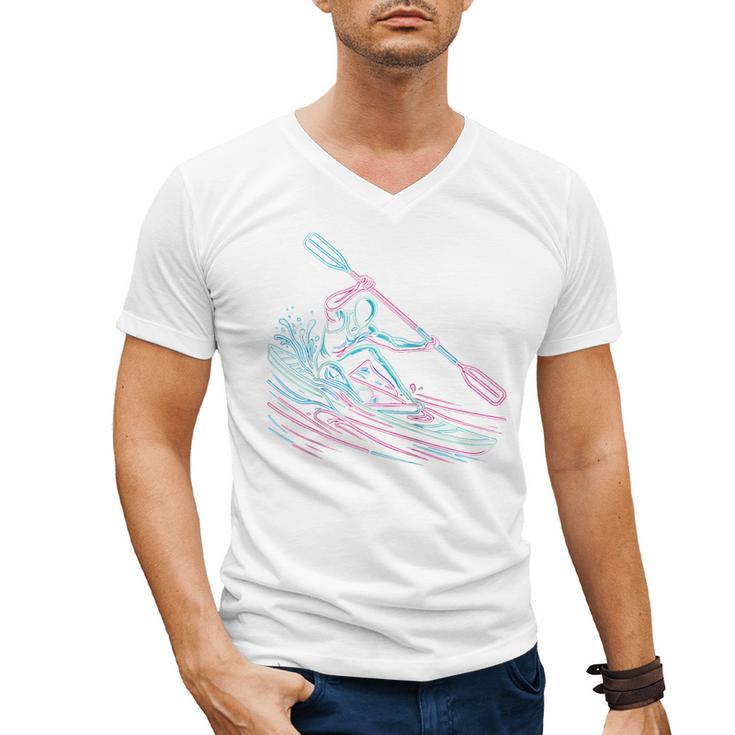 Canoe Canoeing Kayak Paddling Canoeist Raglan Baseball Tee Men's V-Neck T-Shirt