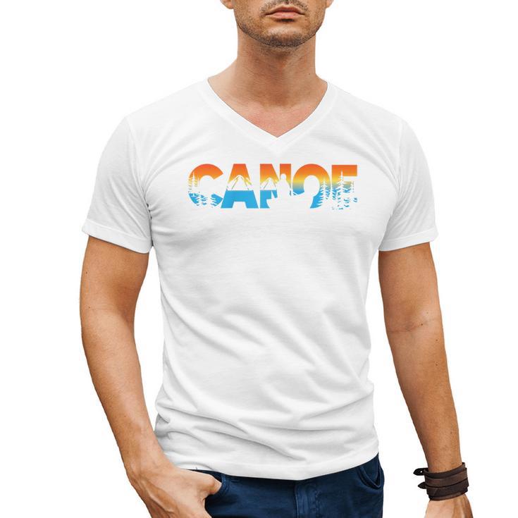 Canoe Canoeing Retro Canoe Raglan Baseball Tee Men's V-Neck T-Shirt
