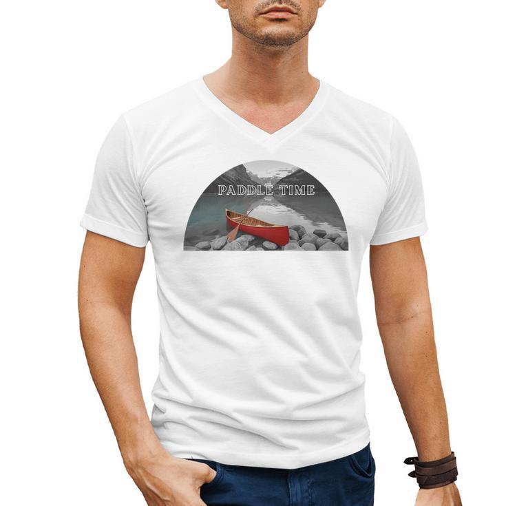 Canoe Lover Time To Paddle Raglan Baseball Tee Men's V-Neck T-Shirt