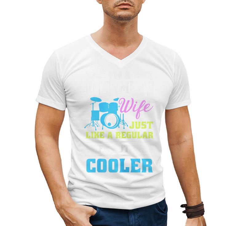 Cool Drum Kit Percussionist Drummer Wife Quote Image T-Shirt Men's V-Neck T-Shirt