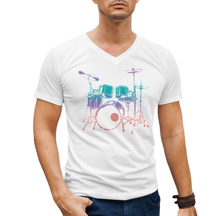 Drum Kit Drummer Graphic Men's V-Neck T-Shirt