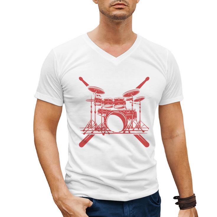 Drum Kit Percussion For Drummer Percussionist Musician Sweatshirt Men's V-Neck T-Shirt