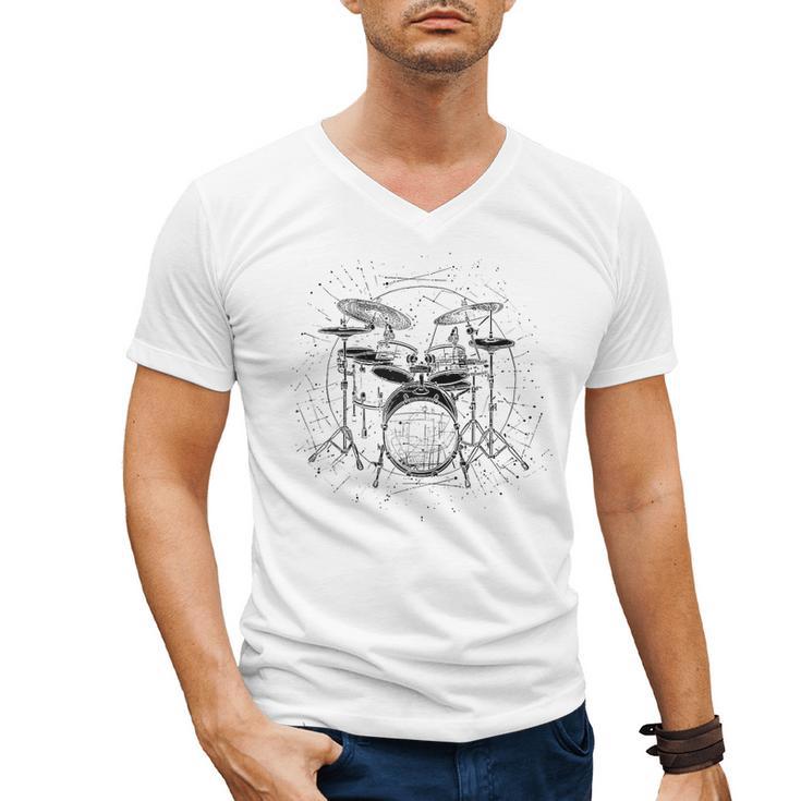 Drum Kit Raglan Baseball Tee Men's V-Neck T-Shirt
