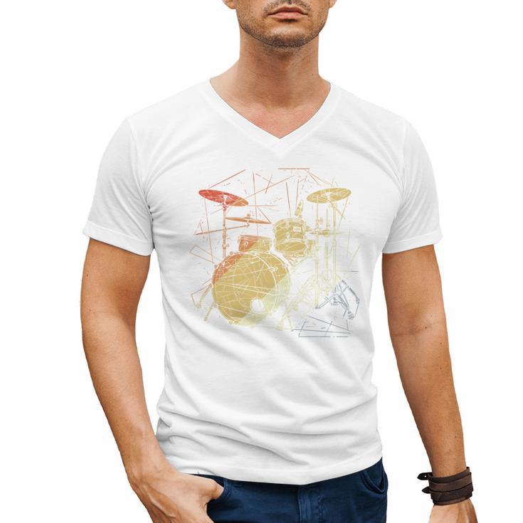 Drum Kit Retrowave Drums Men's V-Neck T-Shirt
