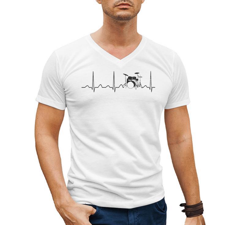 Drum Kit Set Drummer Men's V-Neck T-Shirt