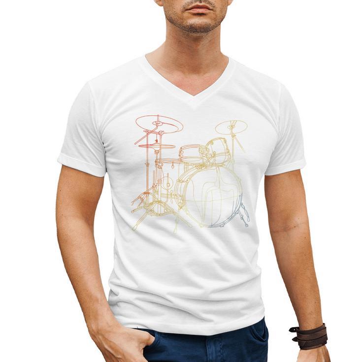 Drum Kit Vintage Look Music Concert Sweatshirt Men's V-Neck T-Shirt