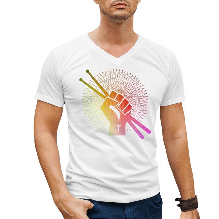 Drummer Drumsticks Fist Drum Kit Sweatshirt Men's V-Neck T-Shirt
