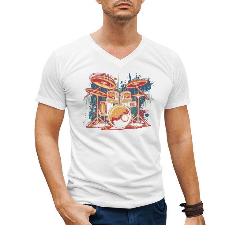 Dynamic Drum Kit For Drummers And Rock Music Lovers Sweatshirt Men's V-Neck T-Shirt