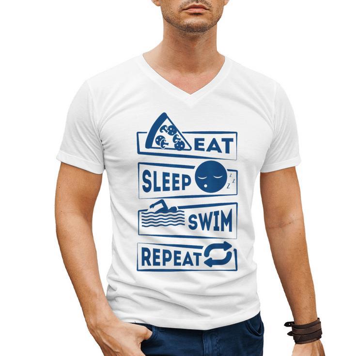 Eat Sleep Swimming Repeat Swimming Men's V-Neck T-Shirt