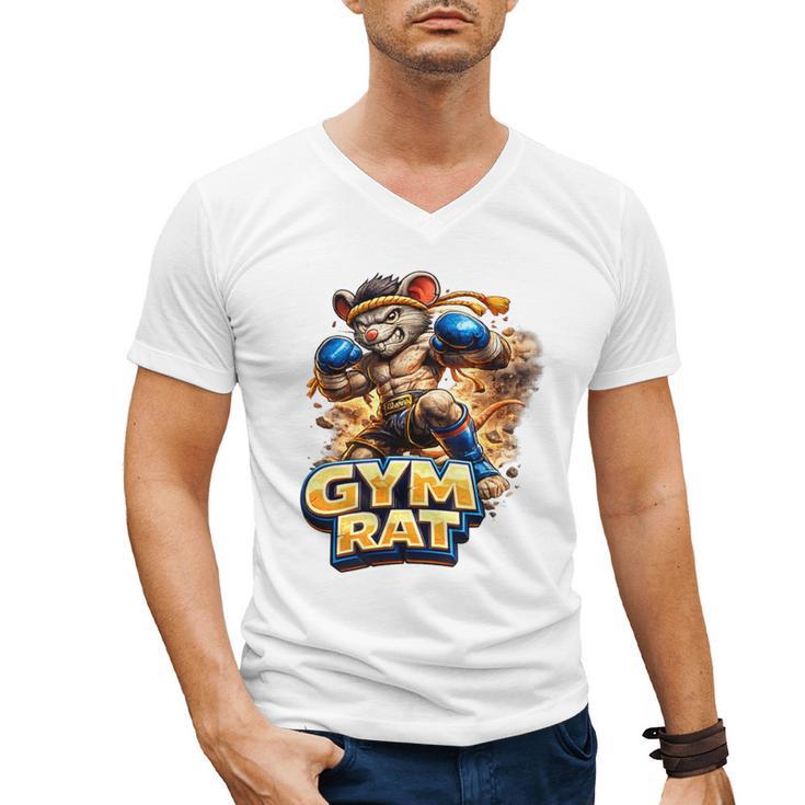 Gym Rat Kickboxing Nak Muay Thai Boxing Fighter Men's V-Neck T-Shirt