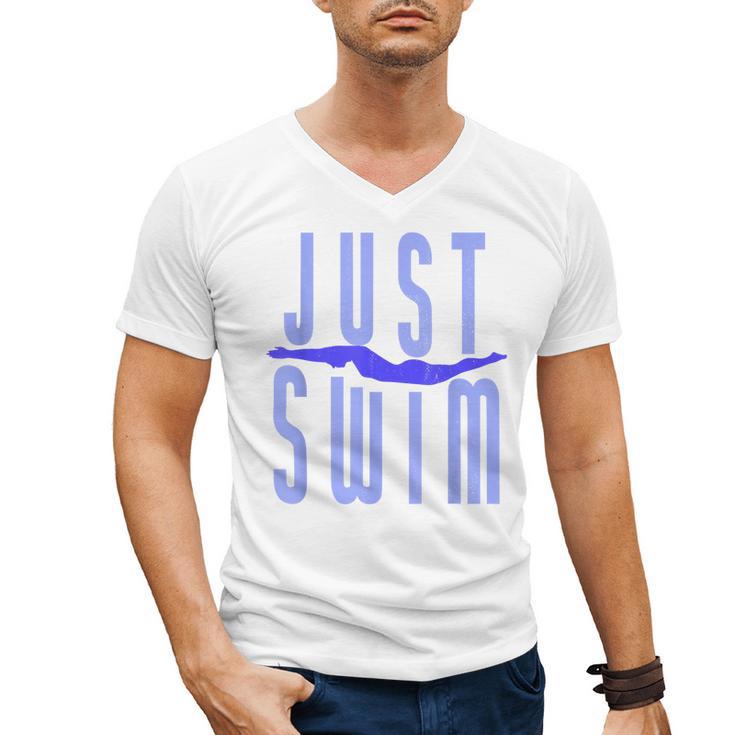 Just Swim Swimmer Swimming Men's V-Neck T-Shirt