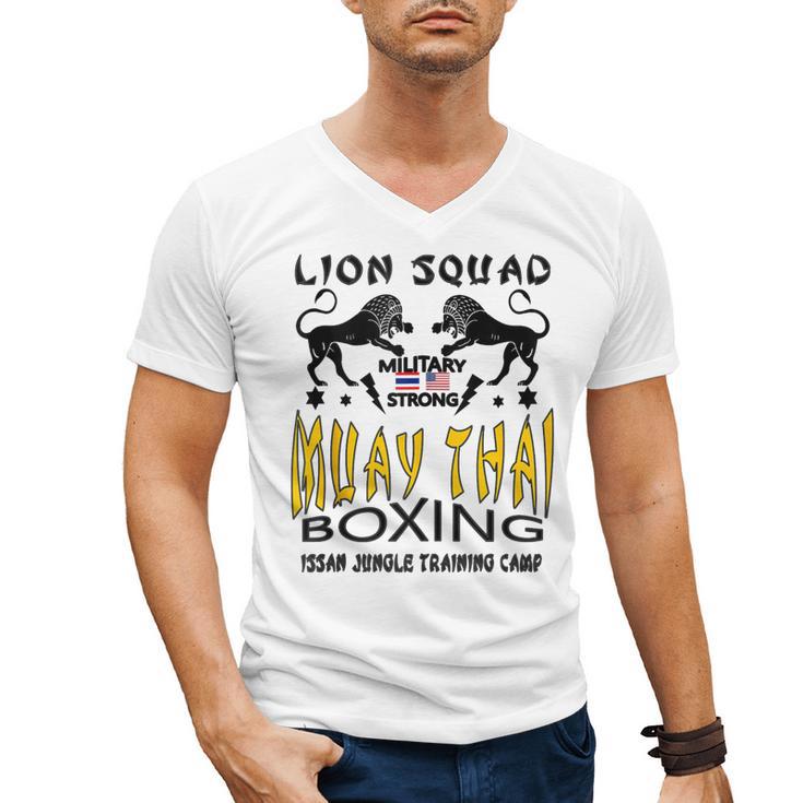 LION SQUAD THAILAND KICKBOXING MUAY THAI MMA TRAINING Men's V-Neck T-Shirt