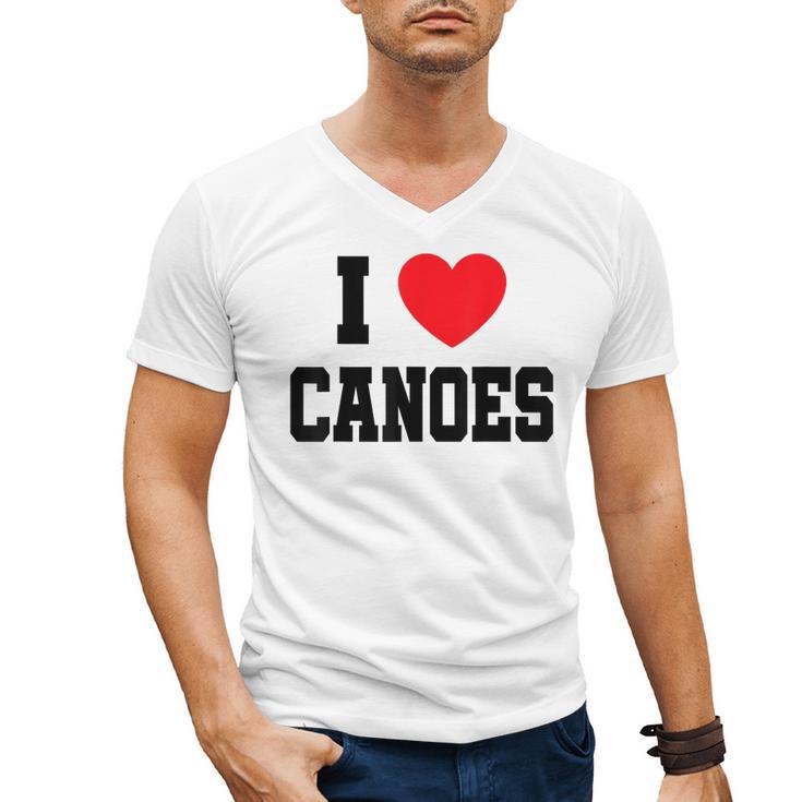 I Love Canoes Men's V-Neck T-Shirt