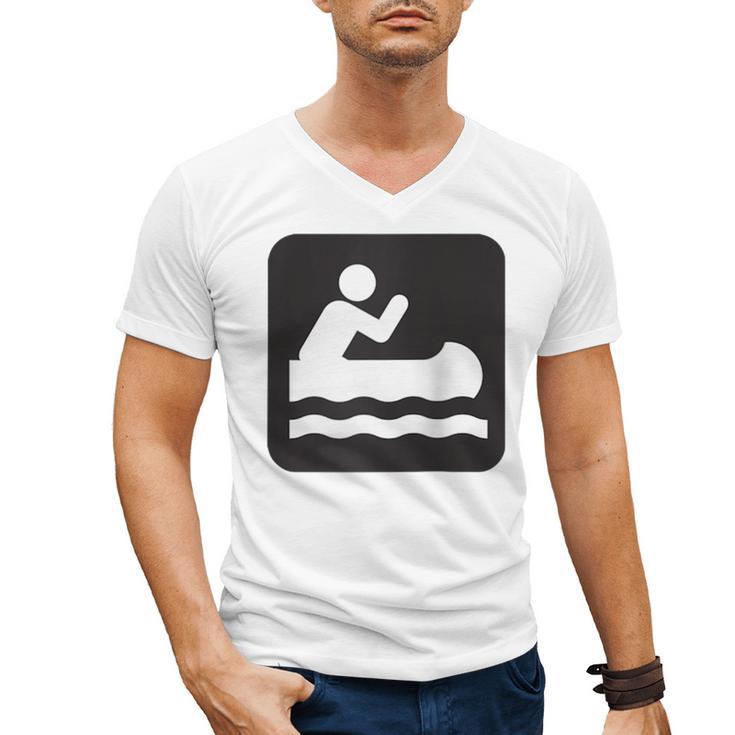Outdoors Water Sports Canoe Canoeist Raglan Baseball Tee Men's V-Neck T-Shirt
