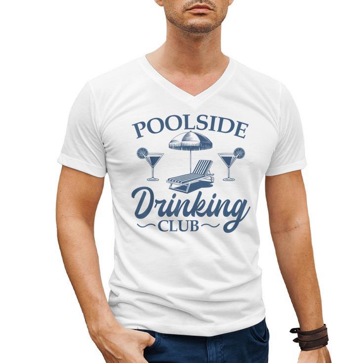 Pool Adult Poolside Drinking Club Summer Swimming Pool Party Men's V-Neck T-Shirt