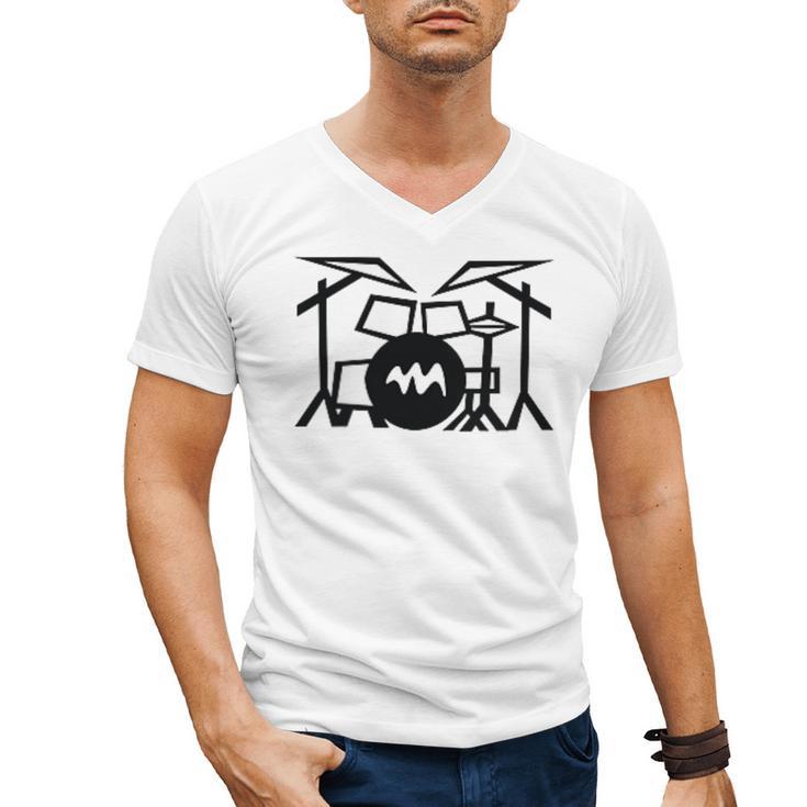 Retro Drum Kit Raglan Baseball Tee Men's V-Neck T-Shirt