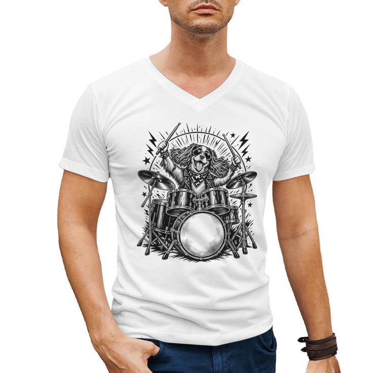 Spaniel Rock Drum Kit Men's V-Neck T-Shirt