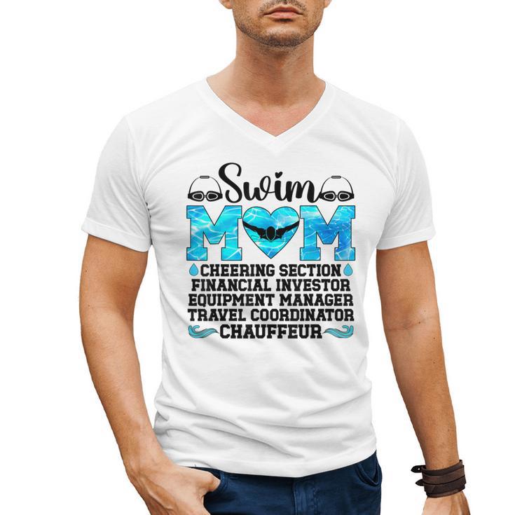 Swim Mom Definition Swimming Mother Of A Swimmer Mom Men's V-Neck T-Shirt