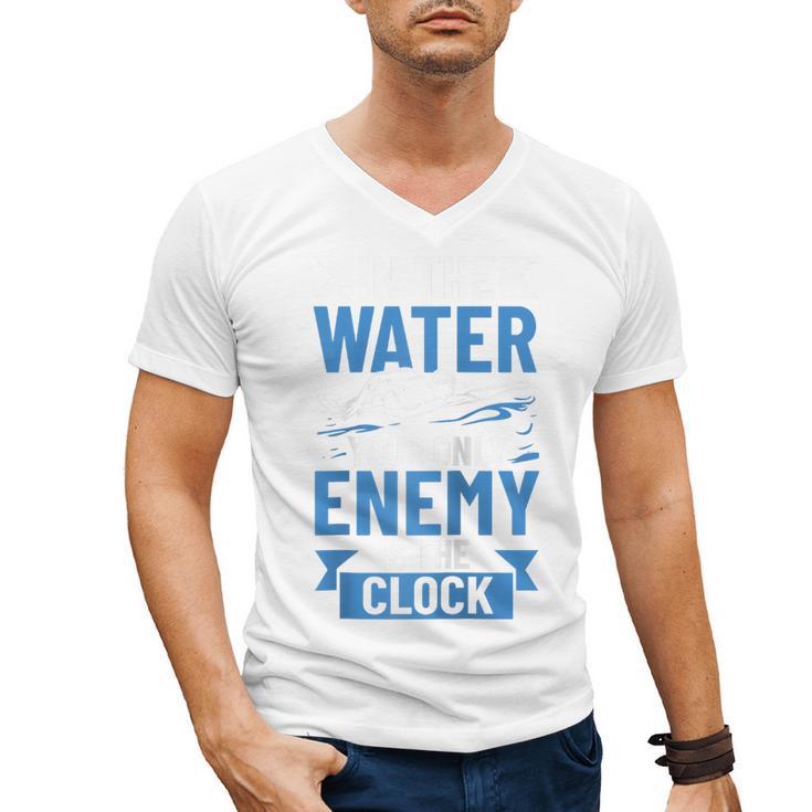 Swimming Enthusiast Swimming Expert Swimming Lover Swimmer Raglan Baseball Tee Men's V-Neck T-Shirt
