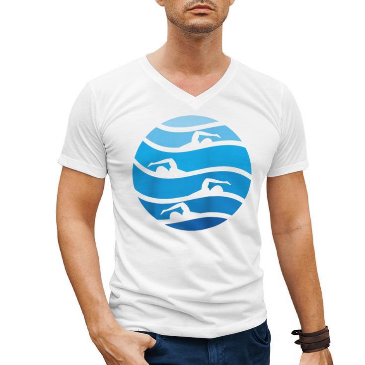 Swimming Freestyle Raglan Baseball Tee Men's V-Neck T-Shirt