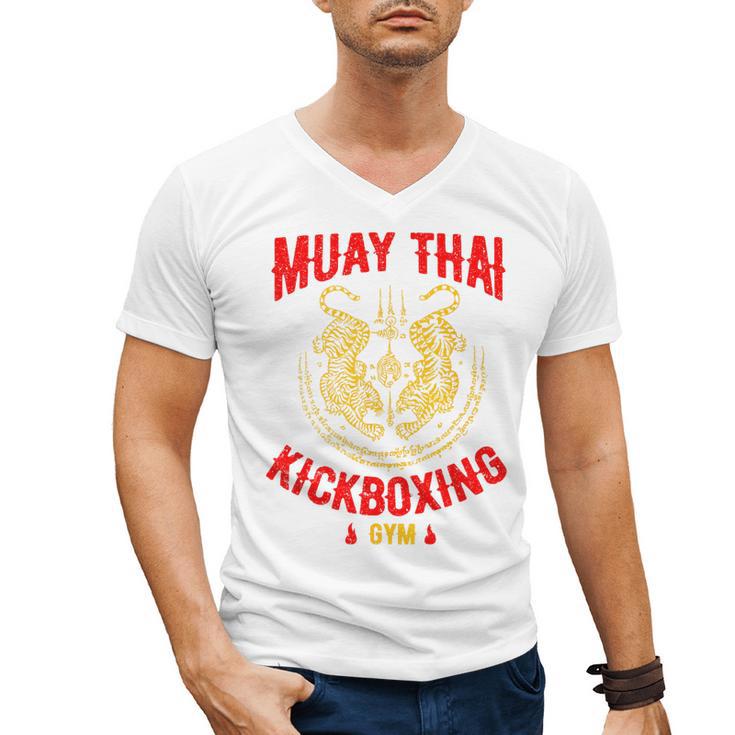 Tiger Muay Thai Kickboxing Gym MMA Training Men's V-Neck T-Shirt