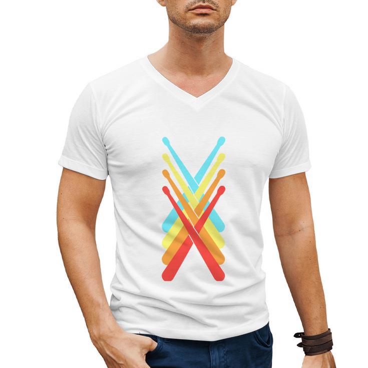 Vintage Drum Kit Percussion Drummer Men's V-Neck T-Shirt