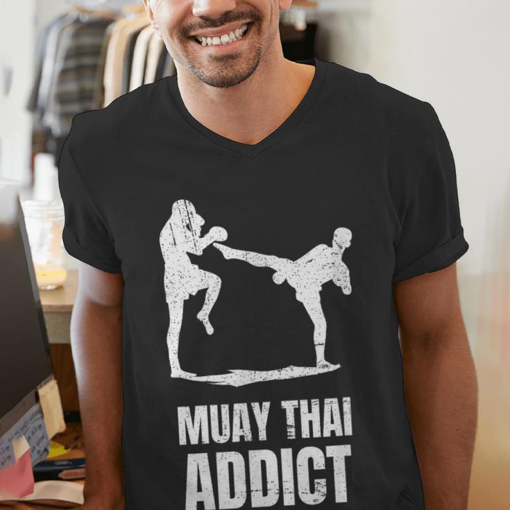 Addicted To Muay Thai Graphic Shirt Men's V-Neck T-Shirt