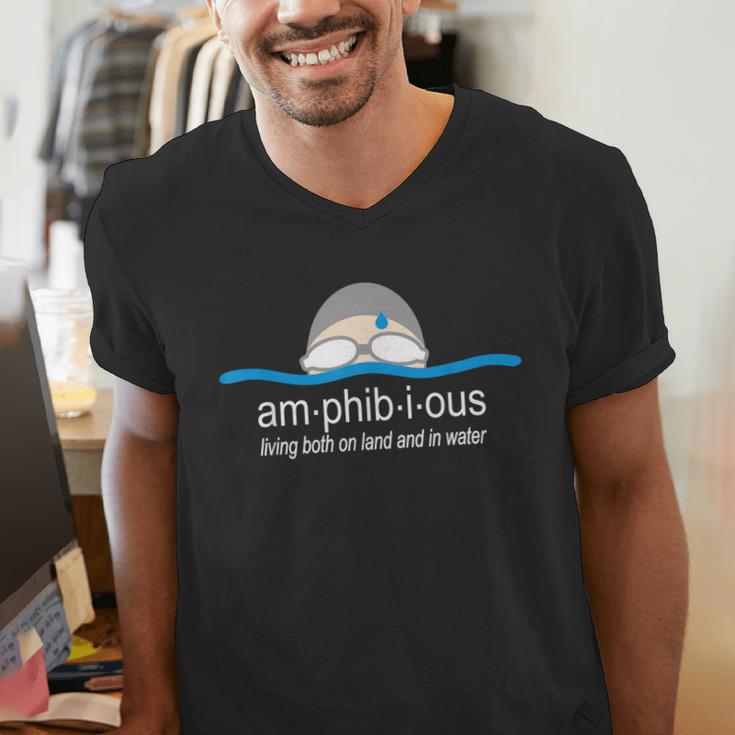 Amphibious Swimming Men's V-Neck T-Shirt