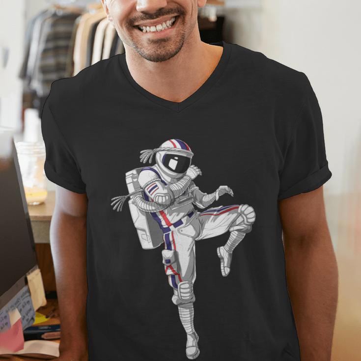 Astronaut Muay Thai Boxing Karate Kickboxing Martial Arts Men's V-Neck T-Shirt