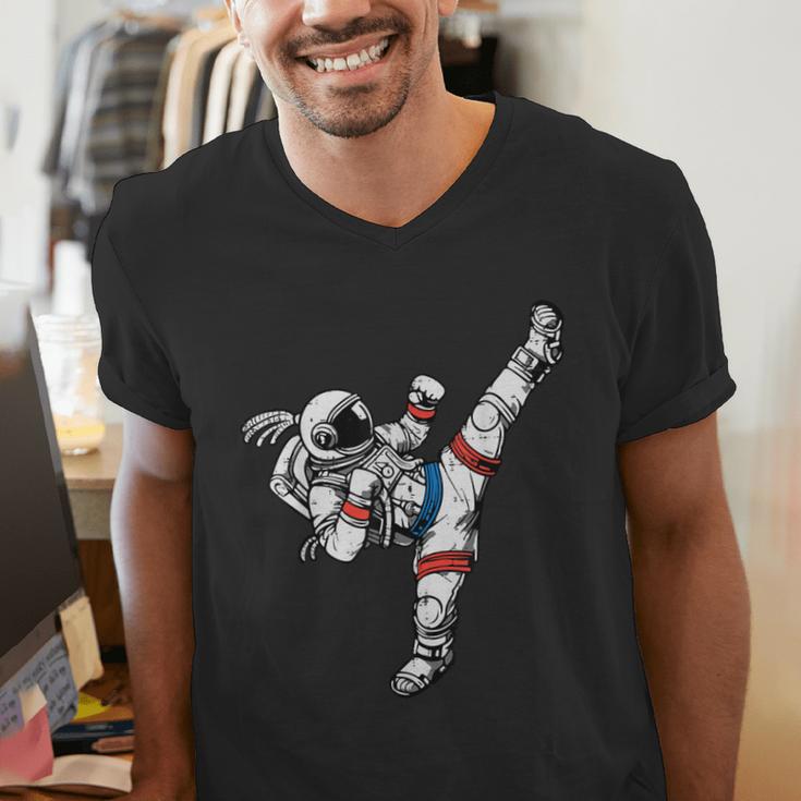 Astronaut Muay Thai Fighter Space Martial Arts Men Women Kid Men's V-Neck T-Shirt