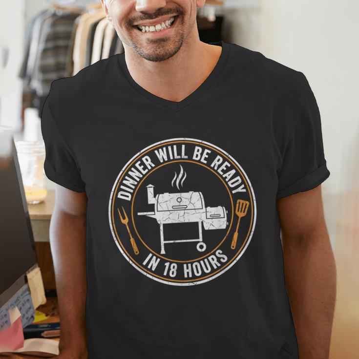 BBQ Dad Dinner Will Be Ready In 18 Hours Smoking Meat Men's V-Neck T-Shirt BBQ Dad Dinner Will Be Ready In 18 Hours Smoking Meat Men's V-Neck T-Shirt